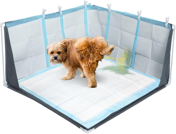 Dog Pee Pad Holder with High Walls, Portable Dog Litter Box for