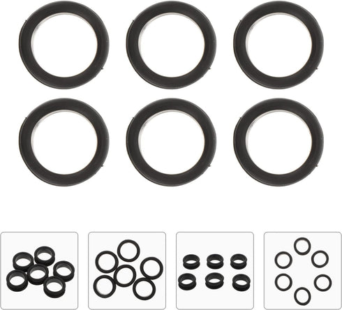 POPETPOP 6Pcs Silicone Finger Rings for Grooming Scissors, Barber Hair Shears Finger Protector Rings (Black)