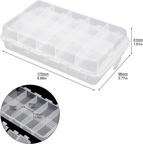 OriGlam Premium Tackle Boxes, 20 Compartments Plastic Storage Organizer, Adjustable Fishing Box