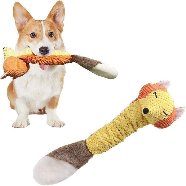 Dog Toy Plush Durable Small Dog Toys - Interactive Plush Toys with Squeaker to Reduce Boredom (Medium, Fox)