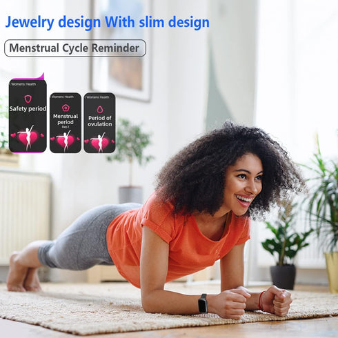 FITVII 24/7 IP68 Slim Fitness Tracker with Blood Oxygen, Blood Pressure, Heart Rate and Sleep Tracking, Waterproof