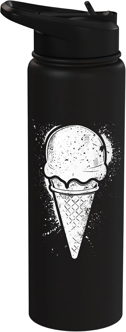 Funny Sundaes Graphic Shirts and Presents Ice Cream Cone Graphic Sundaes Sorbet Stainless Steel Insulated Water Bottle