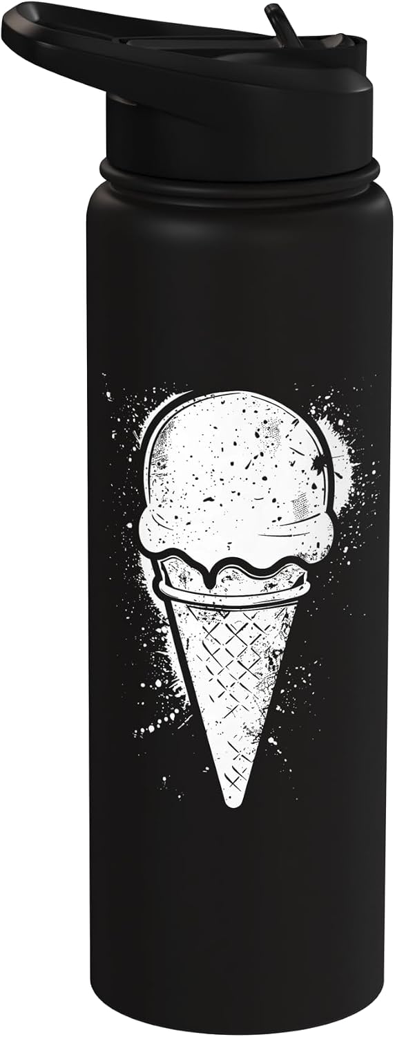 Funny Sundaes Graphic Shirts and Presents Ice Cream Cone Graphic Sundaes Sorbet Stainless Steel Insulated Water Bottle
