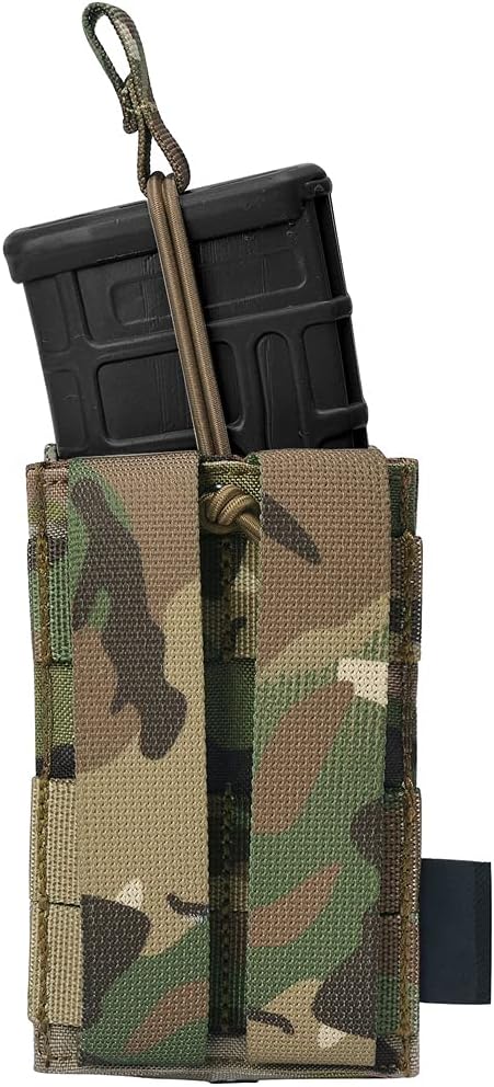 KRYDEX Tactical MOLLE Open-Top 5.56mm Mag Pouch, Single/Double/Triple with MOLLE Strap for M4 M16
