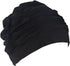 Women Ladies Pleated Cloth Fabric Swimming Hat Swim Hat Cap Bathing Cap Black by HugeStore