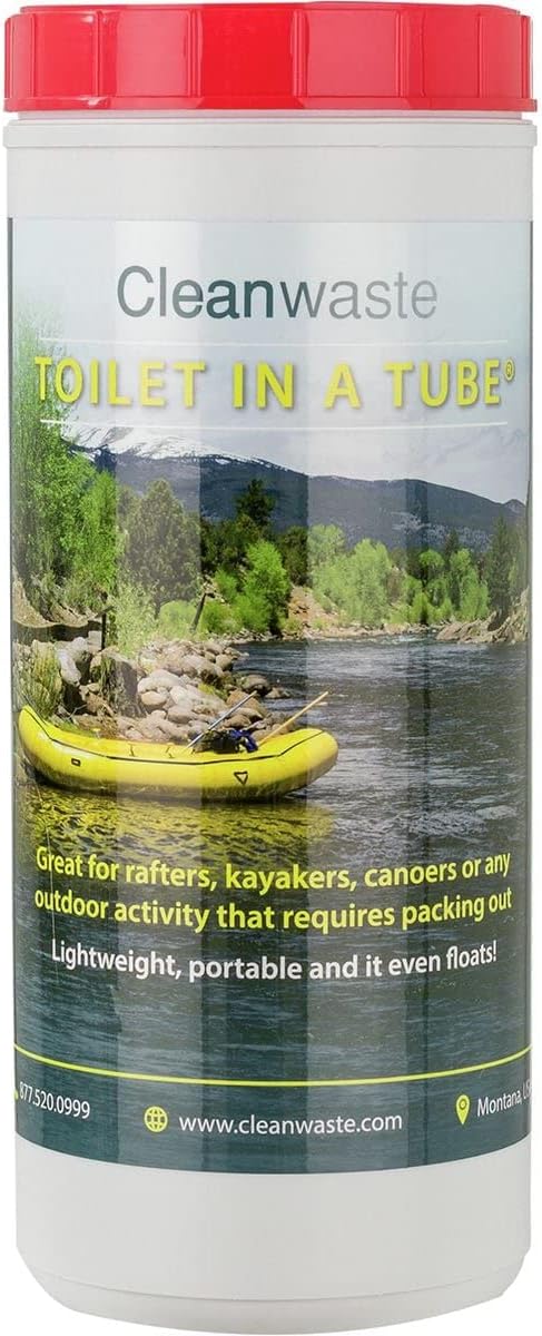 Cleanwaste Toilet in a Tube Portable 8-Use Waste Kit for Rafting, Camping,