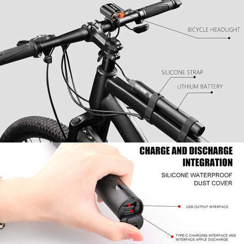 USB Rechargeable Bike Handlebar Extender, 7.8in Bicycle Extension with Built-in 10000mAh Phone Charger