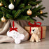 Kate & Milo Christmas Pet Paw Print Bone Ornament, Holiday Decor, Pawprint Clay Impression Kit, White
