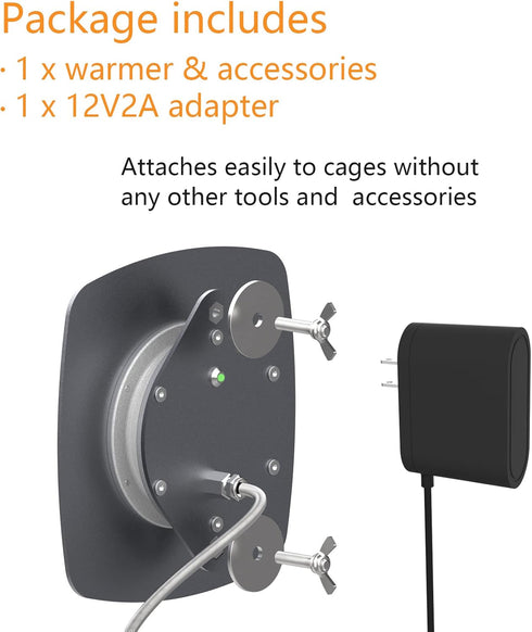 Thermostatical Bird Heater, IP67 Waterproof Bird Accessories, 12V, for Parakeets