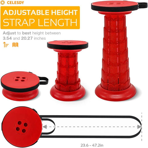 Celesdy 770 lbs, Adjustable Retractable Portable Collapsible Folding Stool for Adults Heavy Duty with Load Capacity