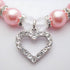 Engraved Crystal Heart Dog Necklace Jewelry - Bling Pearls Rhinestones Charm for Pets, Small Dogs, Girl Teacup