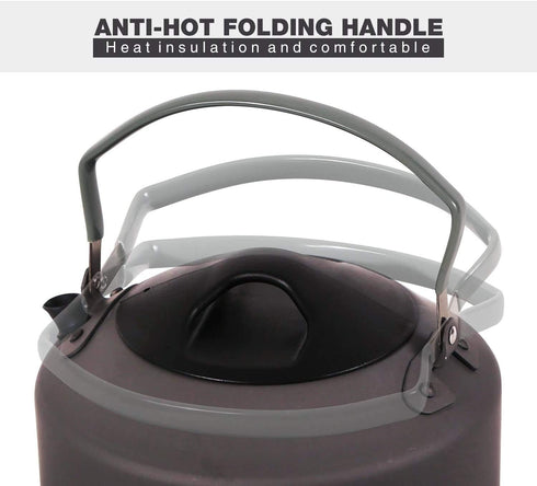 REDCAMP 0.9L Small Outdoor Camping Kettle - Aluminum Water Pot with Carrying Bag for Tea