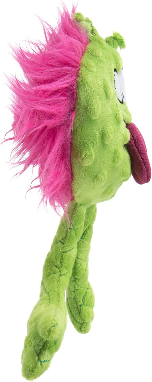 goDog PlayClean Germs Squeaky Plush Dog Toy - Lime, Small, with Odor-Eliminating Essential Oils