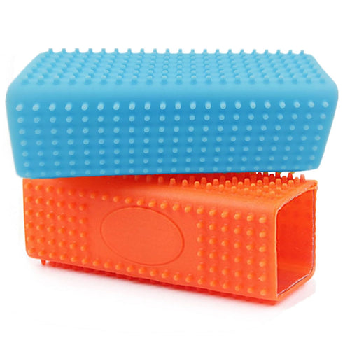 2 Pieces Pet Dog Cat Hair Remover, Block Roller Cleaner, Hollow Silicone Brush for Sofa, Car Interiors, Fabrics