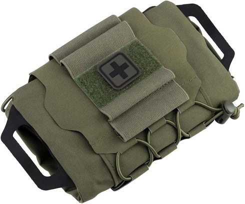 Tactical Military Pouch MOLLE, Rapid First-aid Belt Pouch, Survival Two-piece System Med Roll Carrier