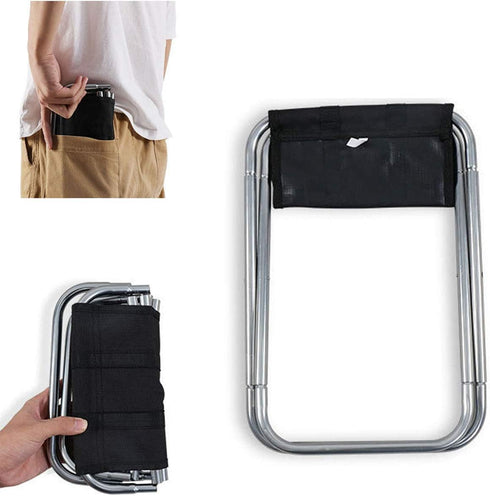 Rayeeley Portable Folding Stool, Tiny Lightweight Camping Stool Chair with Carry Bag for