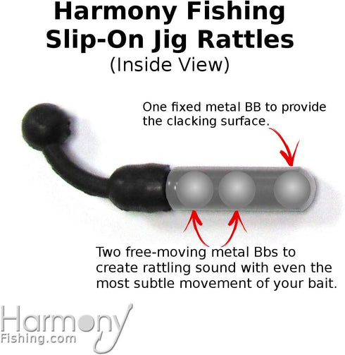 Harmony Fishing Slip-On Low Profile Jig Rattles - 10 Pack