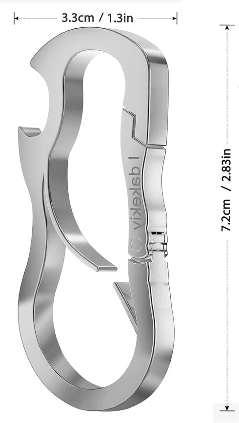Idakekiy Dual Carabiner Keychain Multi Tool with Key Chain Bottle Opener