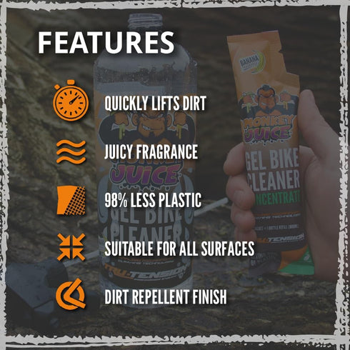 Tru-Tension Monkey Juice Gel Bike Cleaner, Perfect for Road Riding, Off-Road, Commuting & Touring