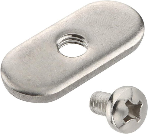 VTurboWay 4 Pcs 316 SS Kayak Rail/Track Screws - Track Nuts with 4 pcs M6 Short Screws, Mounting Replacement Kit