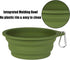 SLSON 2Pack Collapsible Dog Bowl - Integrated Molding Travel Bowl, No Plastic Rim, 600ML (Navy Blue + Dark Green)