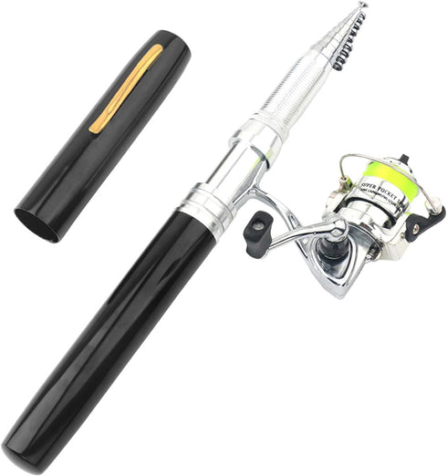 Lixada Fishing Rod Reel Combo Mini Pen Fishing Pole Kit Telescopic Fishing