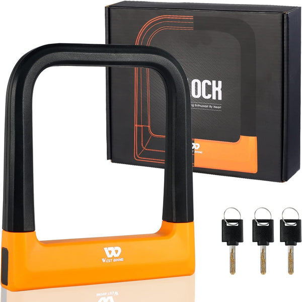 ICOCOPRO Anti Theft Heavy Duty Bicycle U Lock with 3 Keys, 18.76mm, Black, 5.32 in Width Inside