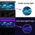 24X16IN Blacklight Cyan Mushroom Black Light Aquarium Background, UV Reactive Starry Sky
