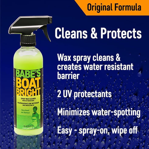1 Babes Boat Bright Marine Cleaner & UV Protectant for Gelcoat, Glass, Metal & Vinyl Adds Shine, Water Repellent