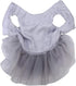 Puppy Clothes, Elegant Sequin Silky Princess Skirt for Pet Dog, Wedding Christmas Festival Costume, Grey-M