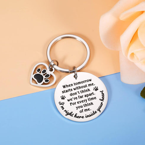Pet Memorial Gifts, When Tomorrow Starts Without Me Keychain, Sympathy Gifts for Dog Cat Lovers