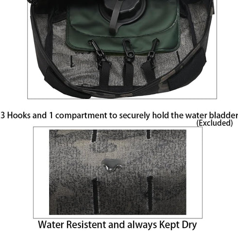 Tactical Mini Molle Hydration Pack, Outdoor Carrier with IFAK Pouch, US Flag, Med Patch, Hydropack for 2L Bladder
