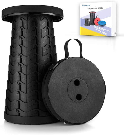 Boreeman Upgraded Folding Stool Lightweight Yet More Sturdy with Load Capacity 400lbs Portable