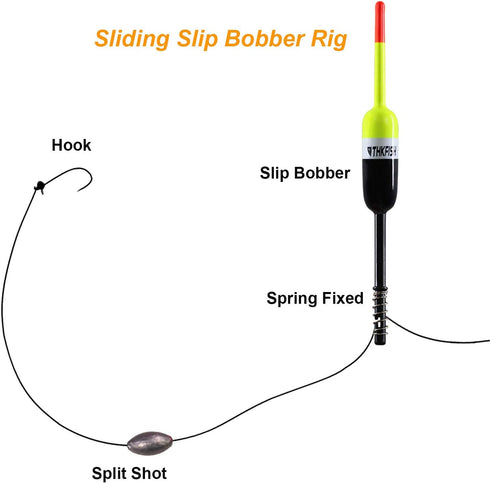 THKFISH Fishing Bobbers, Slip Bobbers for Fishing, Balsa Floats Crappie Fishing Bobbers Fixed Bobber (1.5"X0.59"X5.4",