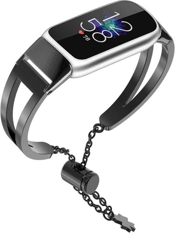 NINKI Slim Bracelet Band for Fitbit Luxe, Adjustable Metal Dressy Strap for Women, Slim Replacement Band
