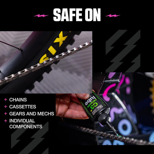 C3 50 Muc-Off Ceramic Dry Chain Lube, Milliliters - Premium Bike Chain Lubricant with UV Tracer Dye - Formulated