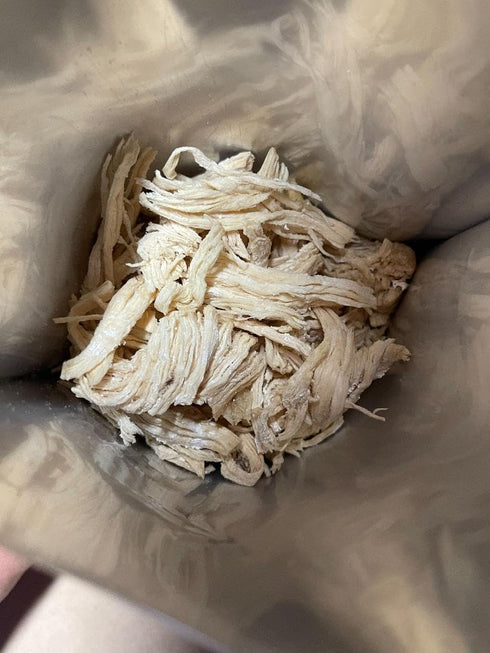 6oz 1.8 lbs. 25-year Backpackers,Campers,Survivalist Cooked Freeze Dried Pulled Boneless Skinless Chicken Breast |