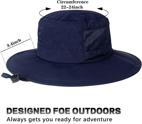 Sun Hat for Men/Women - UPF 50+ Waterproof Wide Brim Bucket Hat, Foldable Boonie Hat for Hiking, Garden, Beach