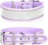 Rhinestone Dog Collar, Dazzling Sparkling Soft Suede Reflective Collar for Medium & Large Dogs (S:12-15", Purple)