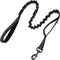 rabbitgoo 6FT Tactical Dog Leash, Black Military Bungee Dog Training Leash with 2 Padded Control Handles for Medium