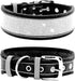 Rhinestone Dog Collar, Dazzling Sparkling Soft Suede Reflective Collar for Medium & Large Dogs (M:15-19", Black)