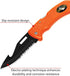 Nami Folding Knife with Wrist Lanyard, Saltwater Resistant for Scuba Diving, Fishing, Hunting, Camping (Black/Titanium)