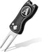 Golf Divot Repair Tool with Monogrammed Initial Golf Ball Marker, Foldable Metal Tool with Magnetic Putt