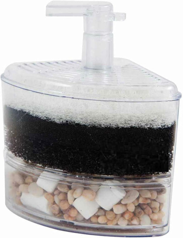 AquaCity XINYOU Corner Filter Internal Air Driven Filter with Media for Aquarium Fish Tank XY-2008