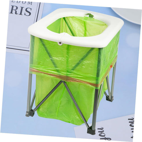 Cabilock Portable Folding Toilet White Lightweight Outdoor Emergency Portable Toilet for Camping Hiking Road Trips