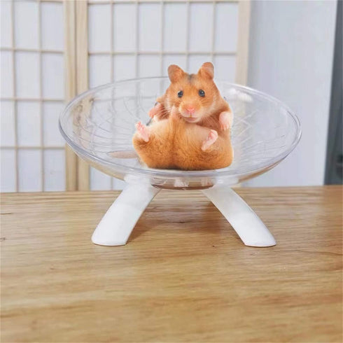 Silent Running Hamster Flying Saucer Exercise Wheel for Hamsters, Gerbils, Mice, Hedgehog, and Other Small Pets (White)