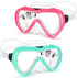 Supertrip Adult Swim Goggles - 2 Pack Snorkel Mask Diving Mask with Nose Cover, Tempered Glass