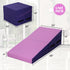 Folding Incline Gymnastics Mat for Tumbling, Folding Tumbling Mats Cheese Wedge Incline Mat with Non-Slip PU Leather
