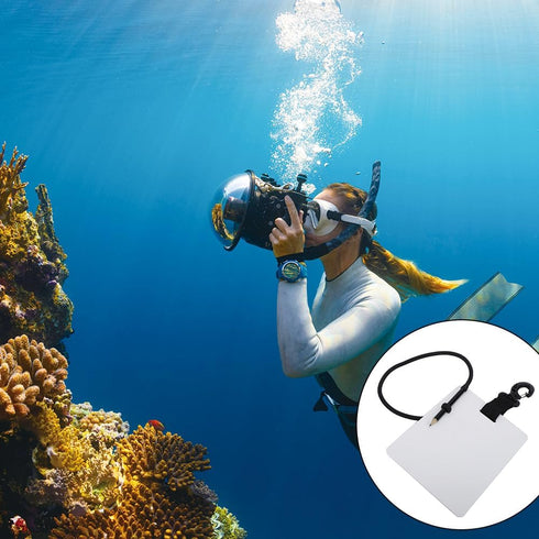 Underwater Writing Slate, Plastic Handwriting Plate Notebook Gear Board with Replaceable Pencil for Diving Communication