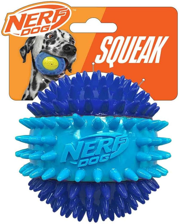 Nerf Dog 3.7in TPR 3-Part Spike Squeak Ball Dog Toy - Dark